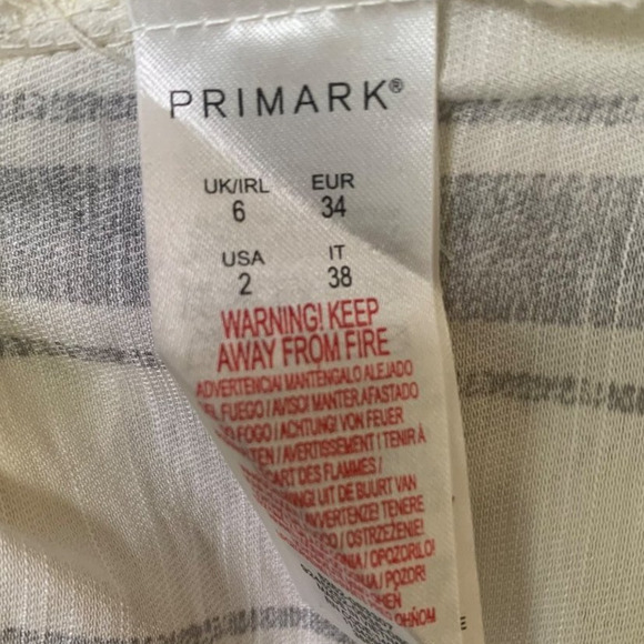 Primark Top Women's Size 2 Wrap Top Cream and Gray Cuffed Light Academia - Picture 4 of 4